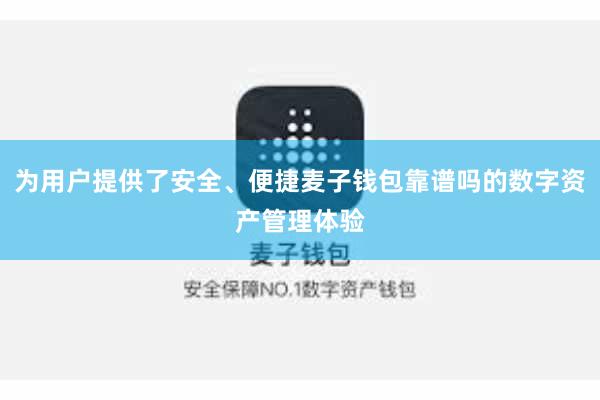 为用户提供了安全、便捷麦子钱包靠谱吗的数字资产管理体验