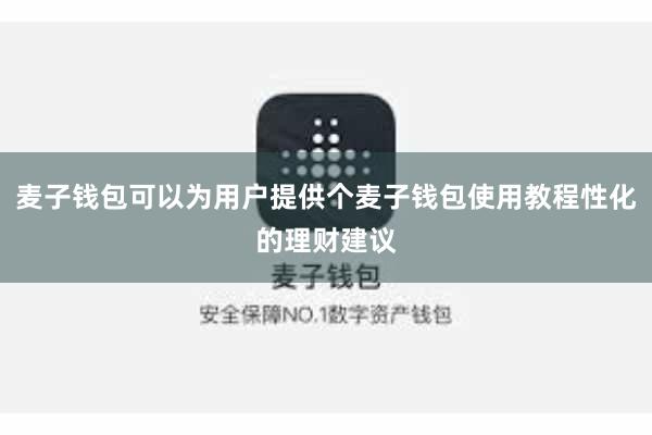 麦子钱包可以为用户提供个麦子钱包使用教程性化的理财建议